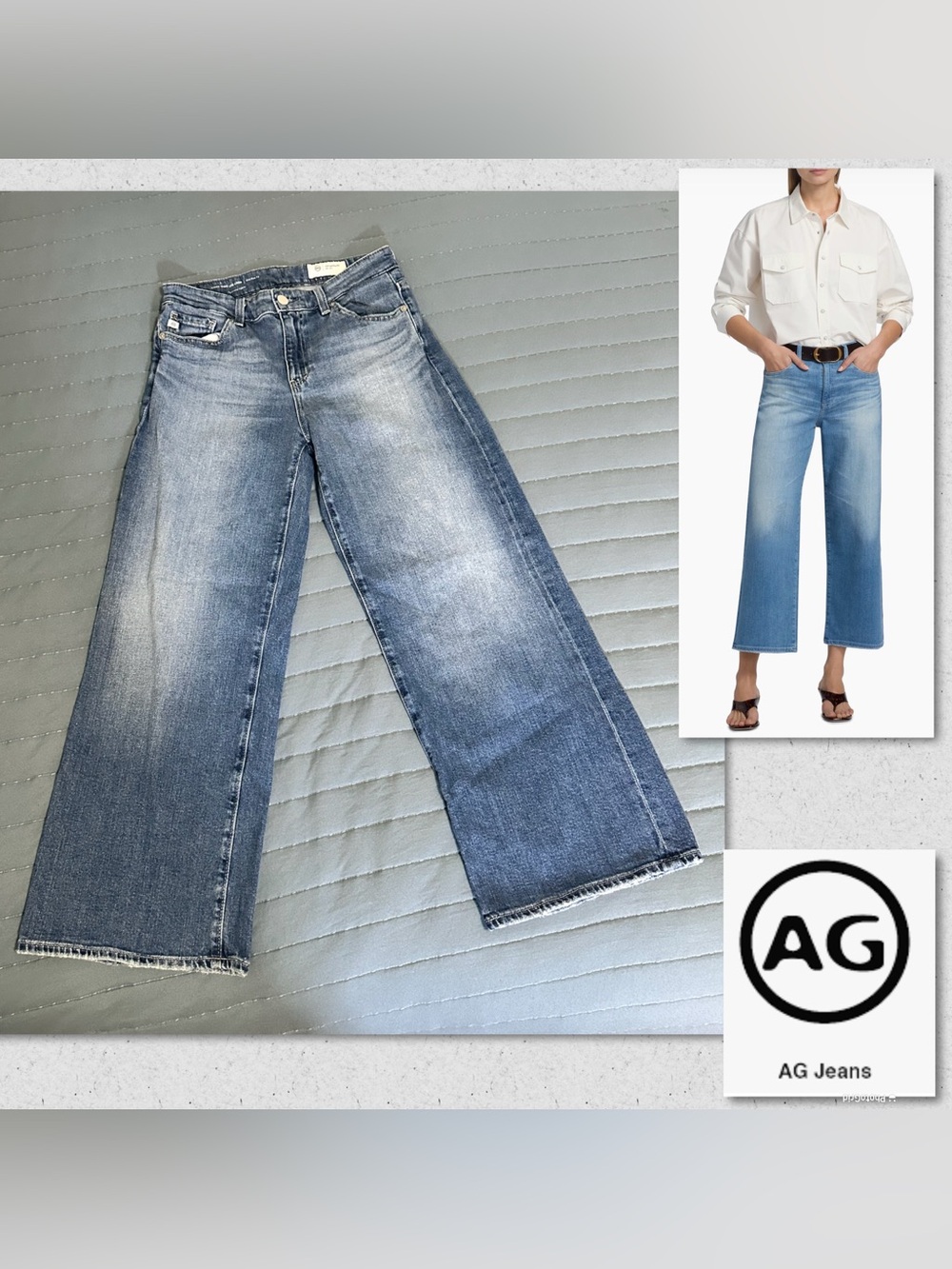 Ag Adriano Goldschmied Saige Wide Leg Cropped Jeans